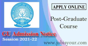GAUHATI UNIVERSITY PG Admission Form Fill Up 2021 | gu pg admission 2021