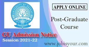 GAUHATI UNIVERSITY PG Admission Form Fill Up 2021 | gu pg admission 2021